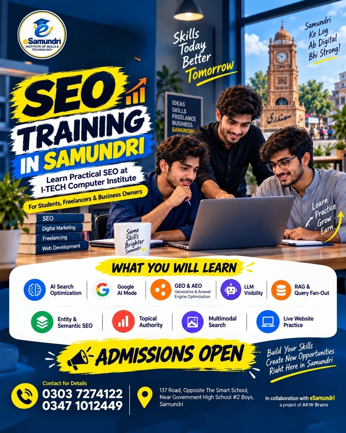 SEO Training in Samundri at iTech: course areas, admissions and venue details